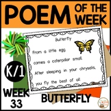 Poem of the Week BUTTERFLY K & 1st Grade Shared Reading Po