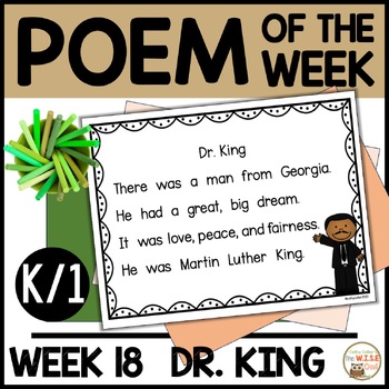 Preview of Poem of the Week DR KING Kindergarten & 1st Grade Shared Reading Poetry