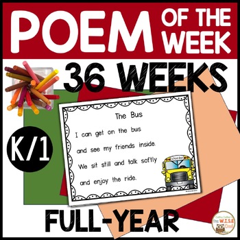 Preview of Poem of the Week FULL YEAR Kindergarten and 1st Grade Shared Reading Poetry