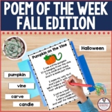 Fall Poem of the Week Fluency Activities Poetry Lessons 2n