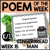 Poem of the Week GINGERBREAD MAN Kindergarten & 1st Grade 