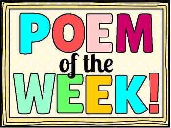 Preview of Poem of the Week Interactive Bulletin Board