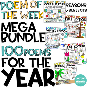 Poem of the Week Mega Bundle - Year Long - Seasonal and Core Subject Poems