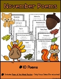 Poem of the Week - Month of NOVEMBER Package | Thanksgiving, Fall