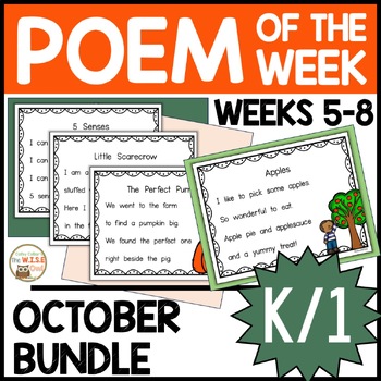 Preview of Poem of the Week OCTOBER Kindergarten & 1st Grade Shared Reading Poetry