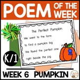 Poem of the Week PUMPKIN Kindergarten & 1st Grade Shared R