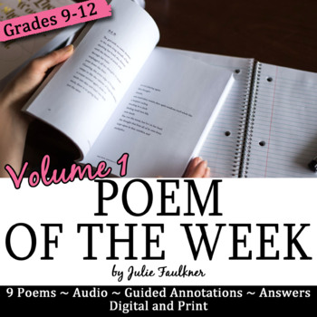 Preview of Poem of the Week, Poetry Workbook, Volume 1, Printable & Digital