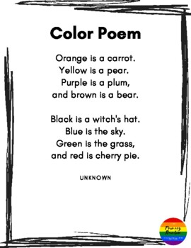 Poem of the Week (Printable) by Primary Rainbow Learning | TpT