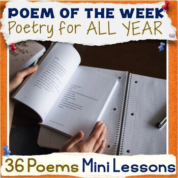 Preview of Poem of the Week Reading Activity Packet, ONE YEAR of Poetry Analysis Worksheets