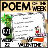 Poem of the Week VALENTINE'S DAY Kindergarten & 1st Grade 