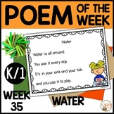 Poem of the Week WATER Kindergarten & 1st Grade Shared Rea