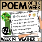 Poem of the Week WEATHER Kindergarten & 1st Grade Shared R