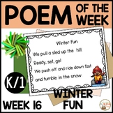 Poem of the Week WINTER FUN K & 1st Grade Shared Reading P
