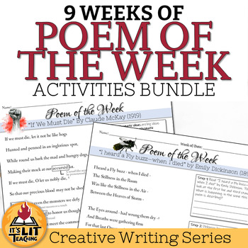 Preview of Poem of the Week Poetry Analysis Worksheets Bundle | Printable & Digital