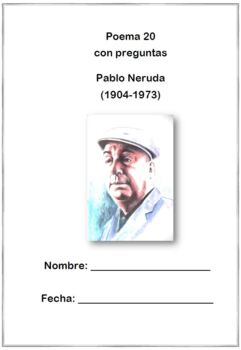 Preview of Poema 20 de Pablo Neruda con preguntas