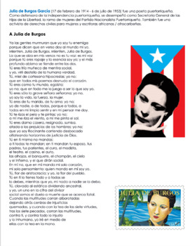 Preview of Poema: A Julia de Burgos con Preguntas y Actividades Escribir Email Reply