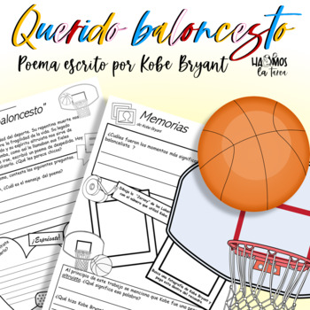 Preview of Poema "Querido baloncesto" - Plantillas para analizar el poema