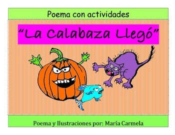 Preview of Poema con Actividades - La Calabaza Llegó