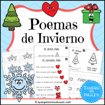 Preview of Poemas de invierno (Winter Poems and Mini Books in Spanish with QR code Videos)