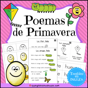 Preview of Poemas de primavera (Spring Poems and Mini Books in Spanish) with QR code Videos