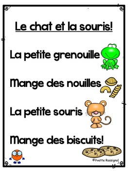 Poèmes LES ANIMAUX | French Animals Pocket Chart Poems | TpT