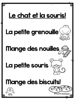 Poèmes LES ANIMAUX | French Animals Pocket Chart Poems | TpT