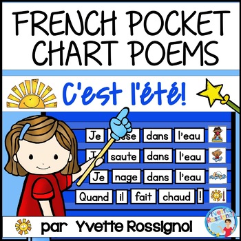 Preview of Poèmes avec vocabulaire pour L'ÉTÉ | French Summer Pocket Chart Poems