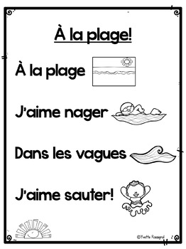 Poemes Avec Vocabulaire Pour L Ete French Summer Pocket Chart Poems