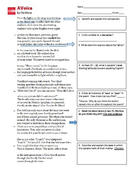 Poetry Analysis A Voice Pat Mora And Words Like Freedom Langston Hughes