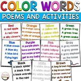 Poems and Activities for Shared Reading Color Words Sight Words 