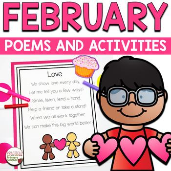 Preview of Poems and Activities for Shared Reading February Ruby Bridges Valentine's Day