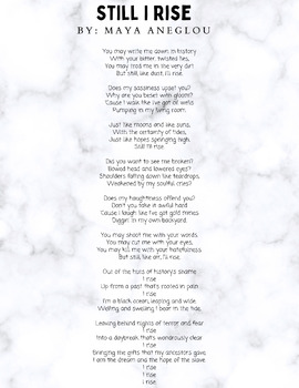Preview of Poems by Maya Angelou (printables)