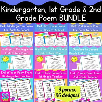 Preview of Poems for Back to School & End of Year BUNDLE (9) for K, 1st, 2nd | Scrapbook |