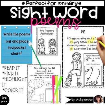 Preview of Seasonal Poems | Sight word poems