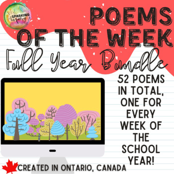 Preview of Poems of the Week: ALL YEAR LONG BUNDLE! Google Slides AND Print Versions