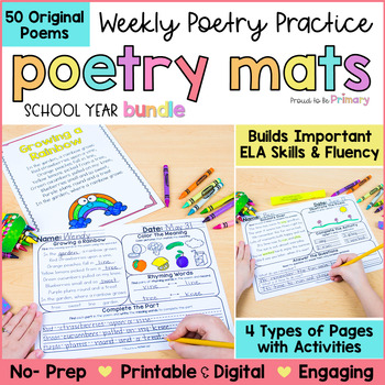 Preview of Poetry Comprehension Activities & Reading Fluency Practice with Summer EOY Poems