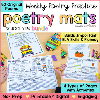 Preview of Poetry Comprehension & Reading Fluency Practice Summer End of the Year Poems