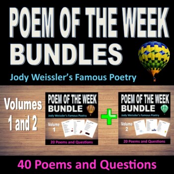 Preview of Poem of the Week -Vol. 1 & 2 (40 Poems Questions) Bundle for Entire Year!