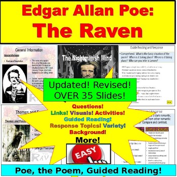 Preview of The Raven and Edgar Allan Poe: PowerPoint, Google Slides