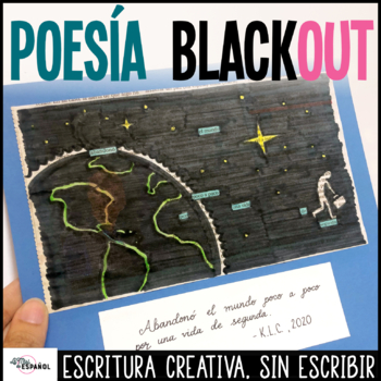 Preview of Poesía Blackout Powerpoint guías y rúbrica - Spanish Blackout Poetry