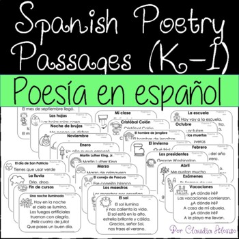 Preview of Poesía en español K-1 {44 poemas} Poetry in Spanish
