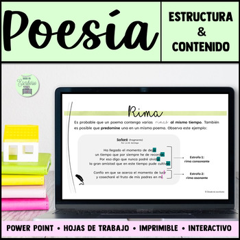 Preview of Poesía | Poema | Análisis de poesía | Rima | Estructura | Spanish Poetry