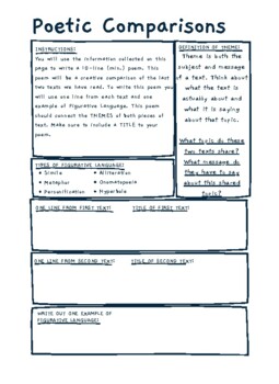 Preview of Poetic Comparison Worksheet