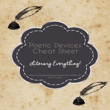 Preview of Poetic Devices Cheat Sheet