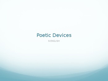 Preview of Poetic Devices - English