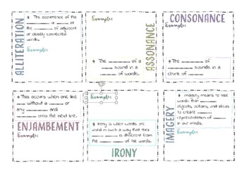 Preview of Poetic Devices Graphic Organiser