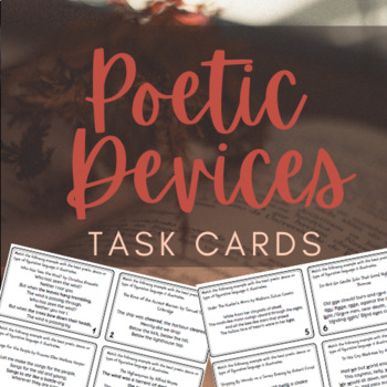 Preview of Poetic Devices Review Task Cards