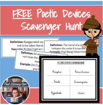 Preview of Poetic Devices Scavenger Hunt