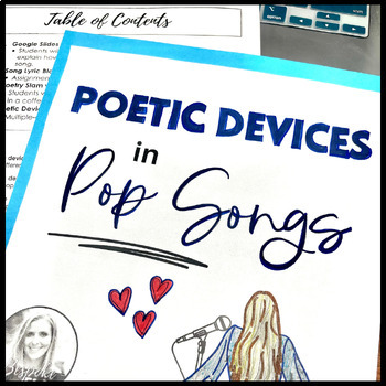 Preview of Poetic Devices with Pop Songs-- EDITABLE
