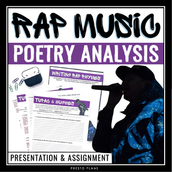 Preview of Poetry Rap - Using Rap Song Lyrics to Teach Poetry Presentation and Activities